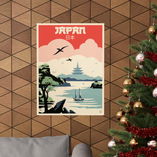 Art Deco Japan Travel (Pagoda) - Matte Vertical Posters - Image 4