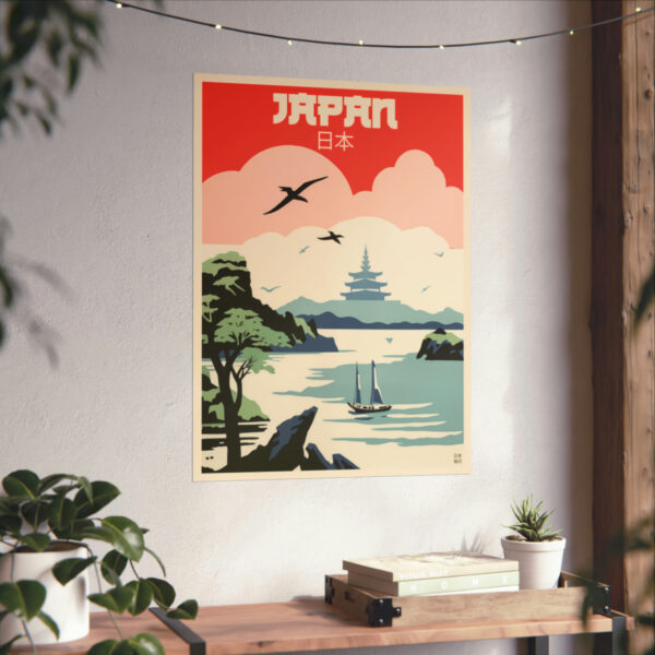 Art Deco Japan Travel (Pagoda) - Matte Vertical Posters - Image 6