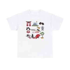 Travel Japan Icons - Unisex Heavy Cotton Tee