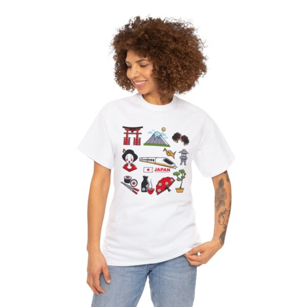 Travel Japan Icons - Unisex Heavy Cotton Tee - Image 3