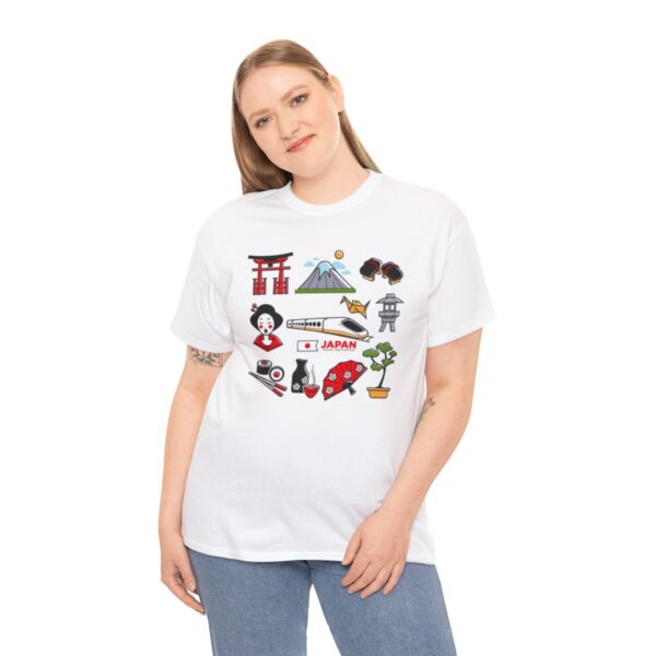 Travel Japan Icons - Unisex Heavy Cotton Tee - Image 4