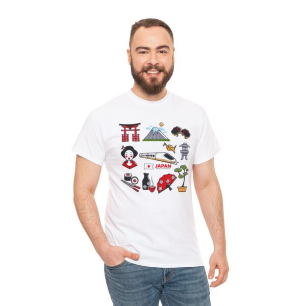 Travel Japan Icons - Unisex Heavy Cotton Tee - Image 5