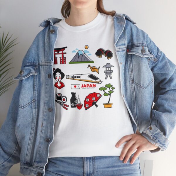 Travel Japan Icons - Unisex Heavy Cotton Tee - Image 9