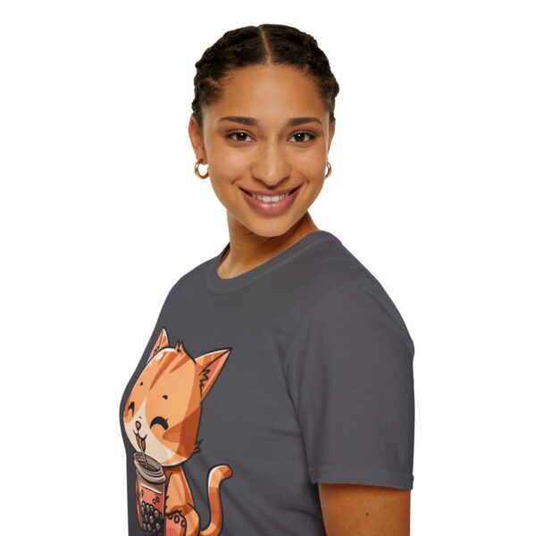 Bubble Tea Kitty - Unisex Softstyle T-Shirt - Image 93