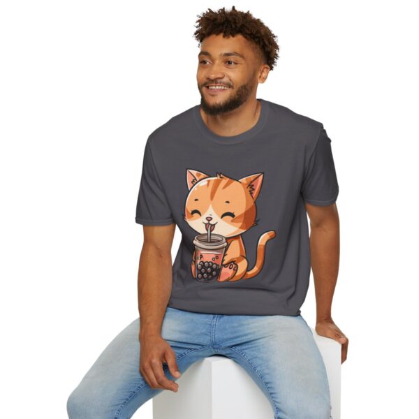 Bubble Tea Kitty - Unisex Softstyle T-Shirt - Image 96