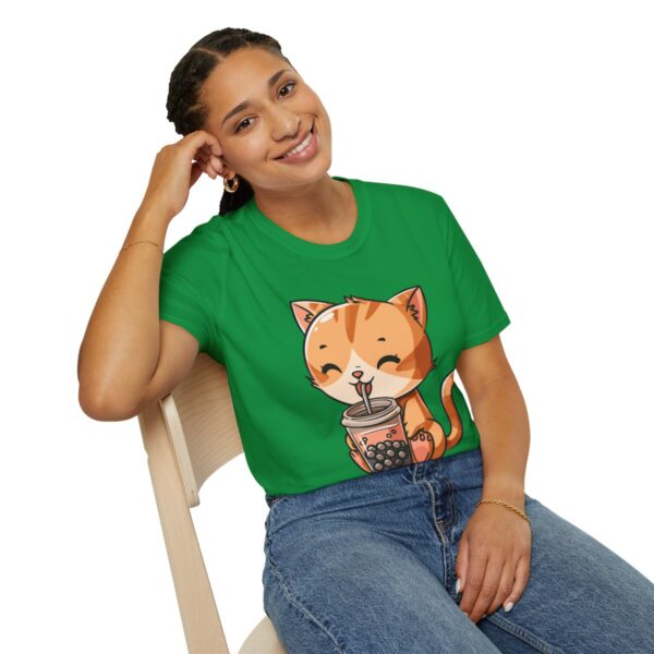 Bubble Tea Kitty - Unisex Softstyle T-Shirt - Image 58