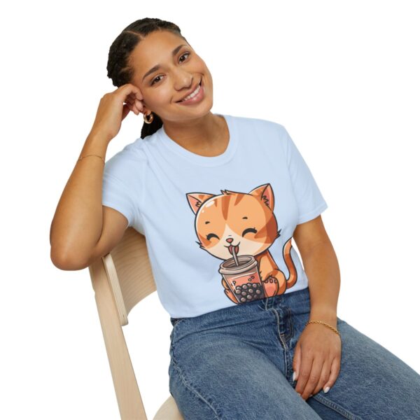 Bubble Tea Kitty - Unisex Softstyle T-Shirt - Image 82
