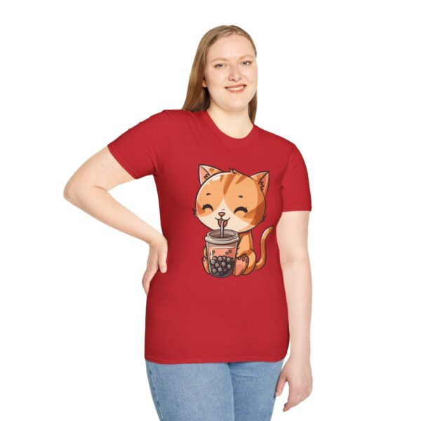 Bubble Tea Kitty - Unisex Softstyle T-Shirt - Image 121