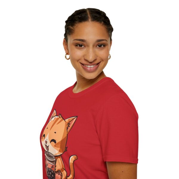 Bubble Tea Kitty - Unisex Softstyle T-Shirt - Image 129