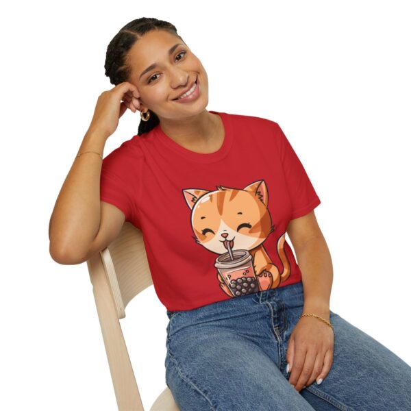 Bubble Tea Kitty - Unisex Softstyle T-Shirt - Image 130