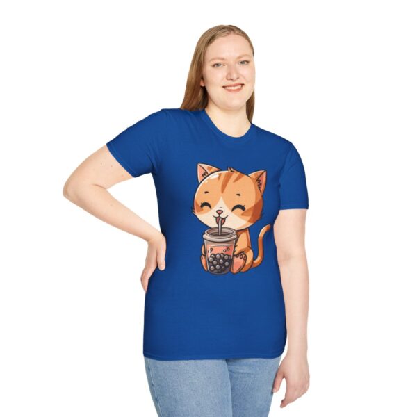 Bubble Tea Kitty - Unisex Softstyle T-Shirt - Image 97