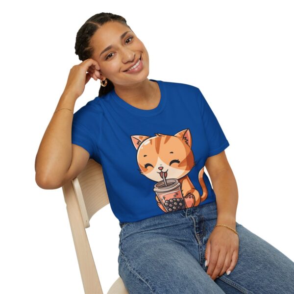 Bubble Tea Kitty - Unisex Softstyle T-Shirt - Image 106