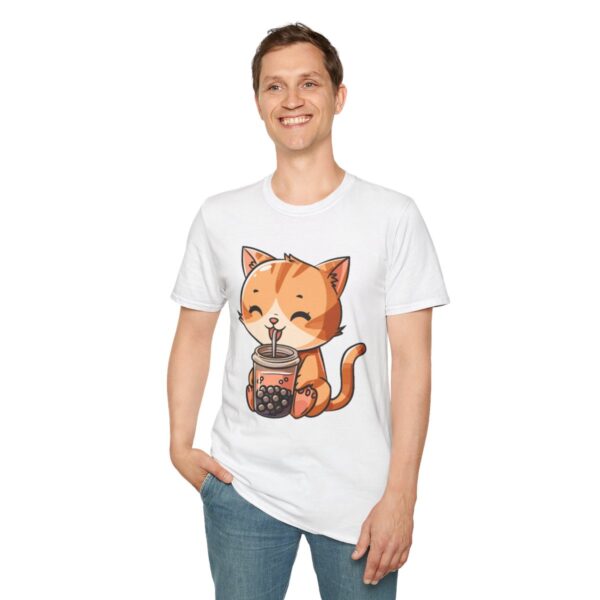 Bubble Tea Kitty - Unisex Softstyle T-Shirt - Image 7
