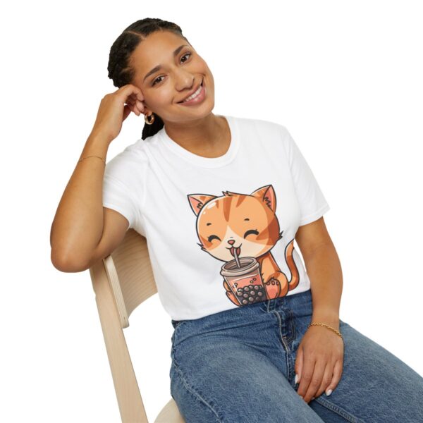 Bubble Tea Kitty - Unisex Softstyle T-Shirt - Image 10