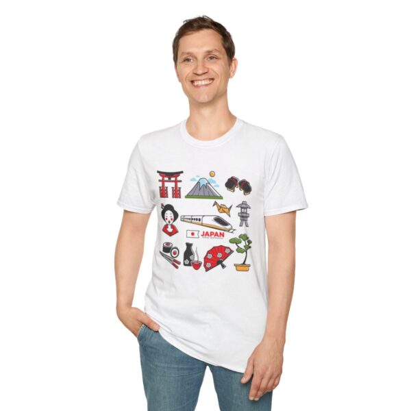 Travel Japan Icons - Unisex Softstyle T-Shirt - Image 7