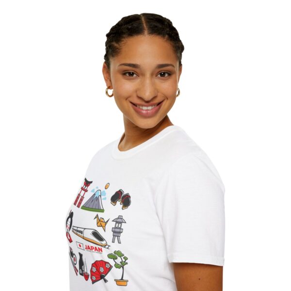 Travel Japan Icons - Unisex Softstyle T-Shirt - Image 9