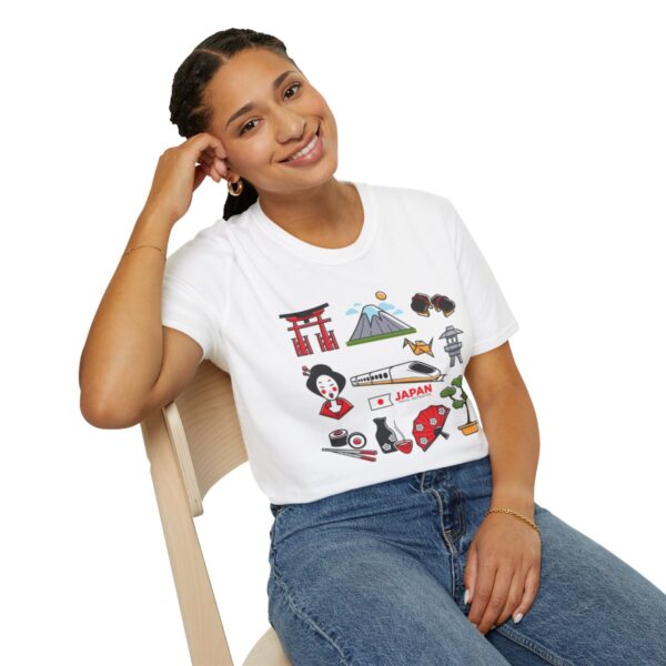 Travel Japan Icons - Unisex Softstyle T-Shirt - Image 10