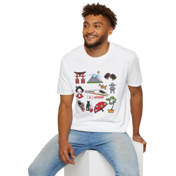 Travel Japan Icons - Unisex Softstyle T-Shirt - Image 12