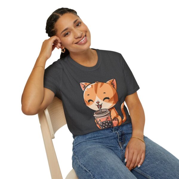 Bubble Tea Kitty - Unisex Softstyle T-Shirt - Image 70