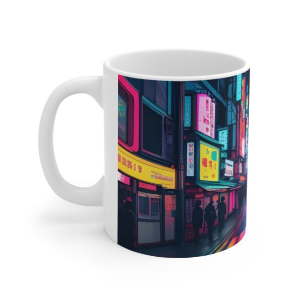 Tokyo Neon Street - Ceramic Mug 11oz - Image 2