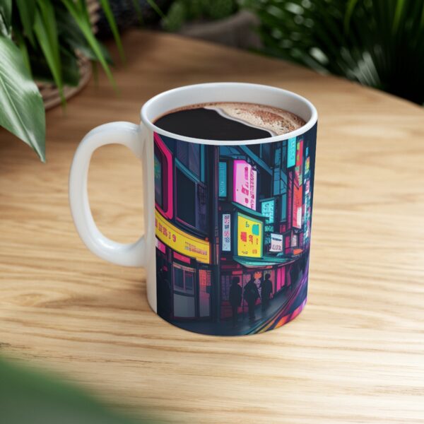 Tokyo Neon Street - Ceramic Mug 11oz - Image 8