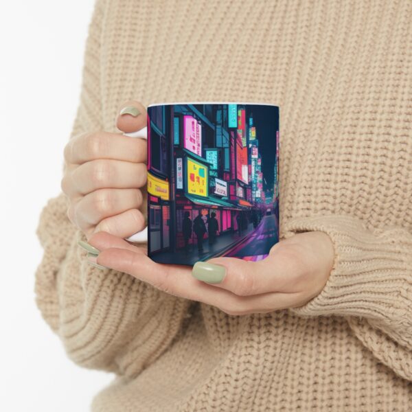Tokyo Neon Street - Ceramic Mug 11oz - Image 10