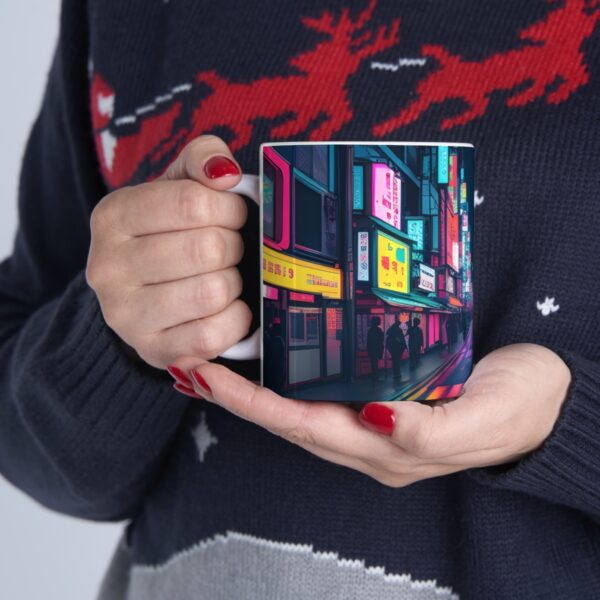 Tokyo Neon Street - Ceramic Mug 11oz - Image 11