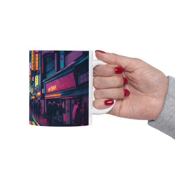 Tokyo Neon Street - Ceramic Mug 11oz - Image 12