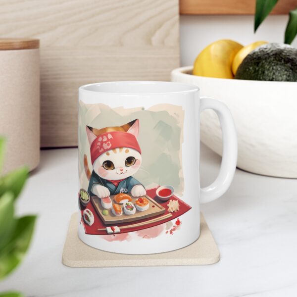Sushi Kitty - Ceramic Mug 11oz - Image 8