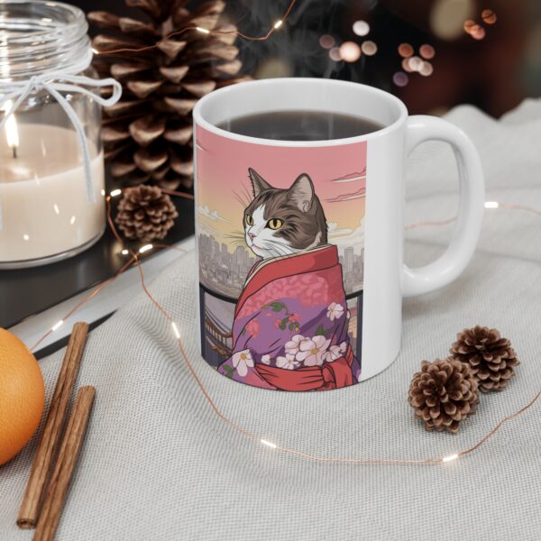 Kimono Cat Ceramic Mug 11oz - Image 5
