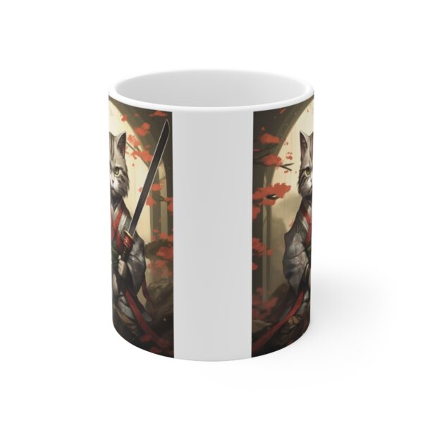 Samurai Cat - Ceramic Mug 11oz - Image 2