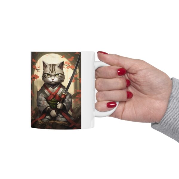 Samurai Cat - Ceramic Mug 11oz - Image 12