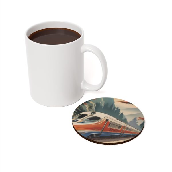 Art Deco Japan Travel by Train - Cork Back Coaster - style 6 - Image 3